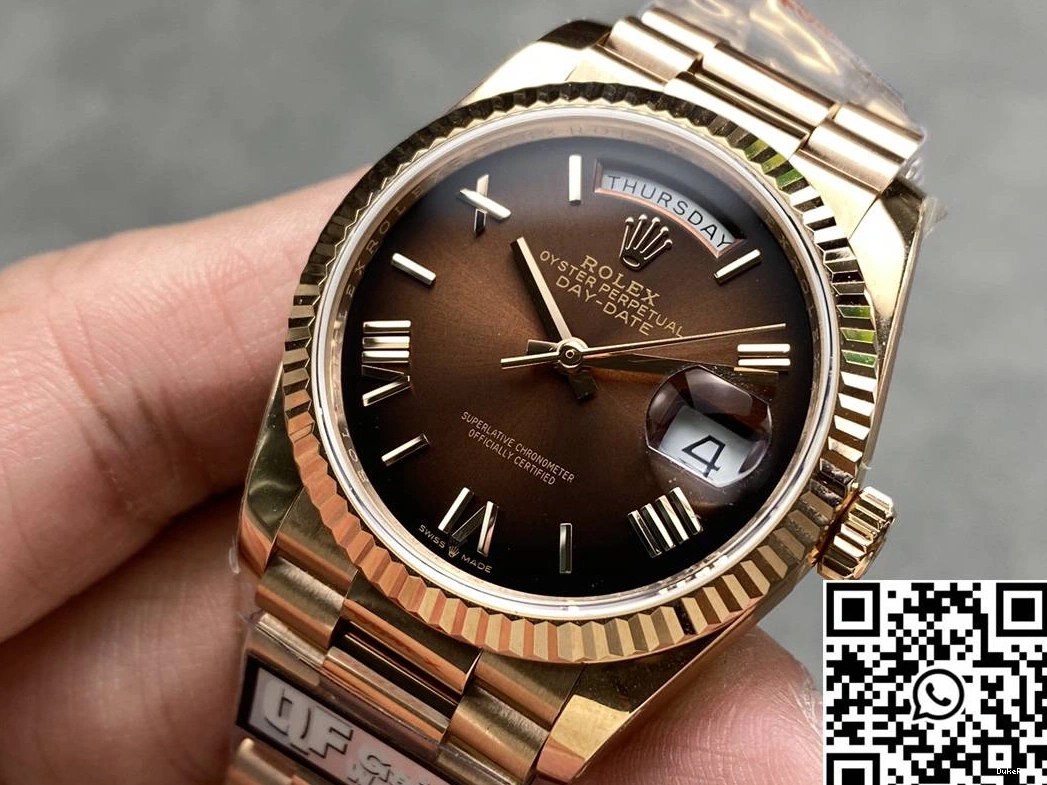 Chocalate Date v5 Steel Rolex 36mm Tungsten Dial Factory Day M128235 QF Gold Rose 1110